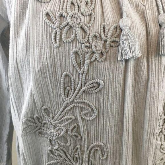 Soft Surroundings Gray Top Soutache Cording Size XS - Picture 4 of 9